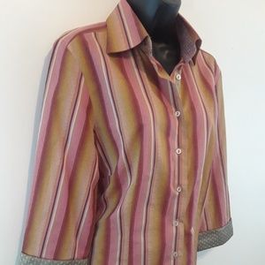 Robert Graham Women Button Down Blouse Large